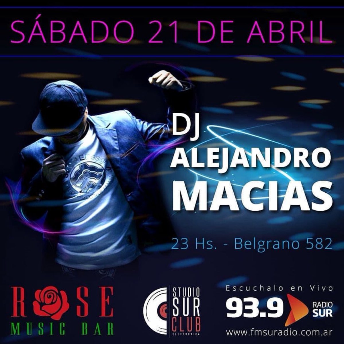 Bar1Rose's tweet photo. #DJ "Alejandro Macias" @studiosurclub @939SURADIOFM @bibliadeldance x https://t.co/FNQhccJ9HM  #FM #SUR 93.9  🌹🍻🍺🎛🎚🎚🍺🍻🌹  #Sábado #Bar https://t.co/6BVy9DAxK7