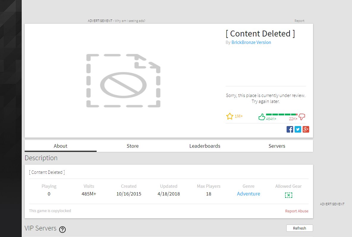 Kreekcraft On Twitter Rip Pokemon Brick Bronze On Roblox - what does content deleted mean on roblox