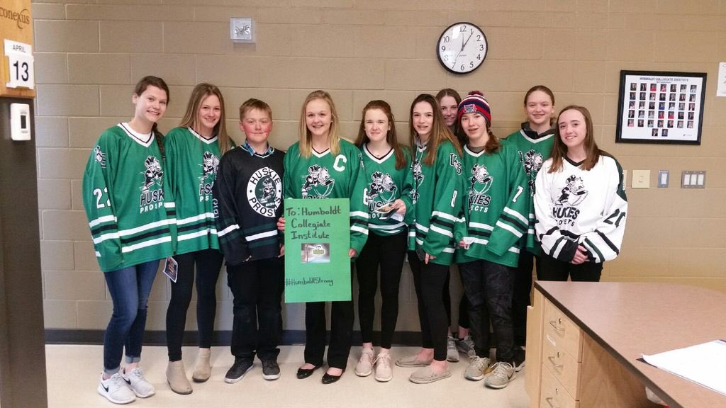 HCIMOHAWKS's tweet photo. A wonderful visit from Debden students!  We are so blessed to have your support. #HumboldtStrong #hcistrong #healingtogether https://t.co/bToECyzugp