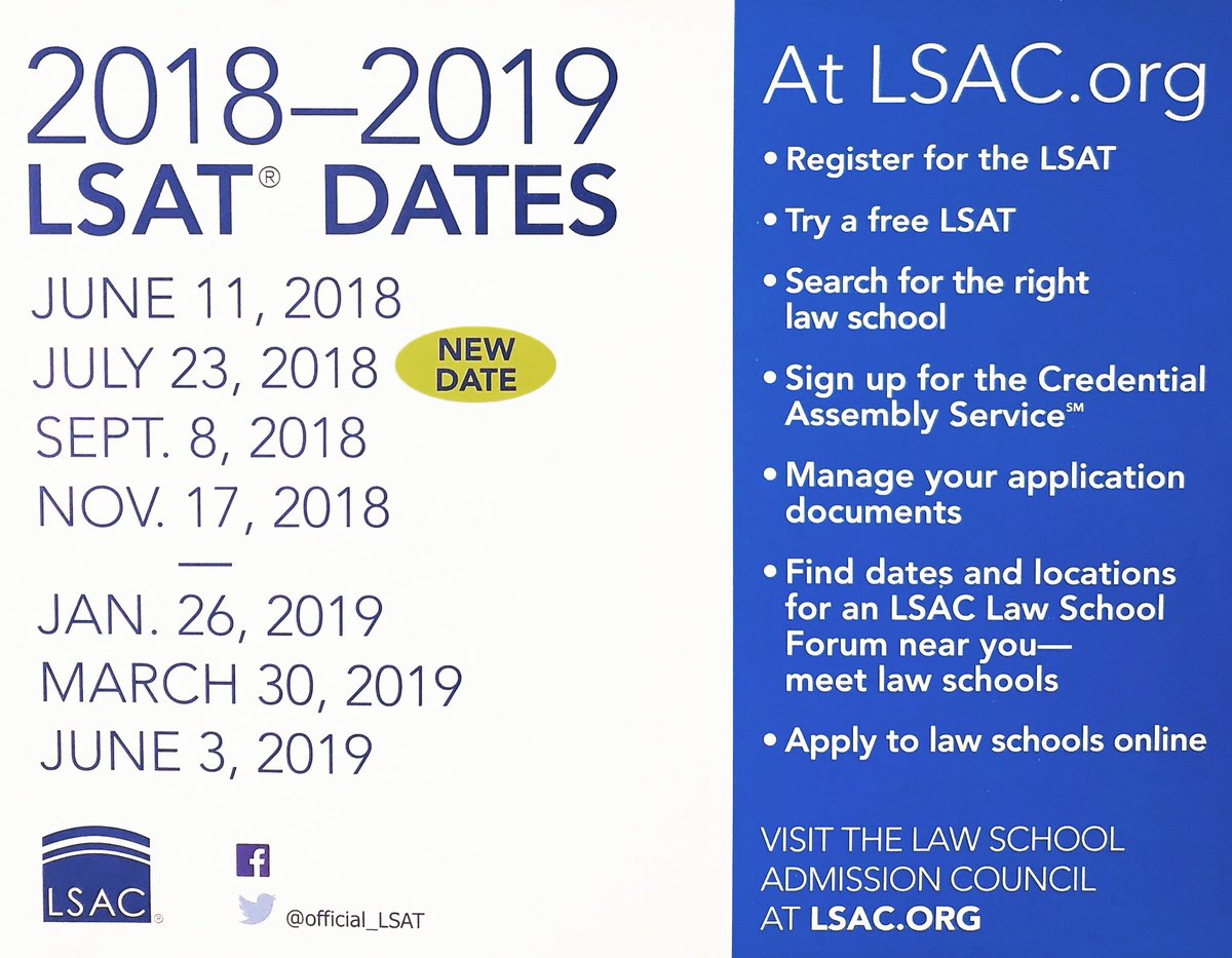 In case you didn’t know, the LSAC has added additional LSAT dates.