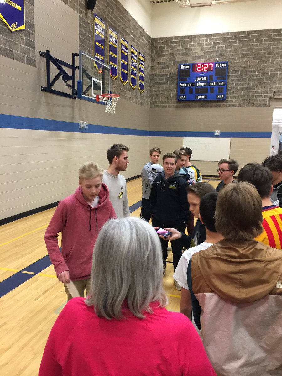 HCIMOHAWKS's tweet photo. Connor McDavid spending time with our students.  Thank you for your support, and helping us heal. @cmcdavid97 @EdmontonOilers #HumboldtStrong #hcistrong #healingtogether https://t.co/eqYgEa9sih