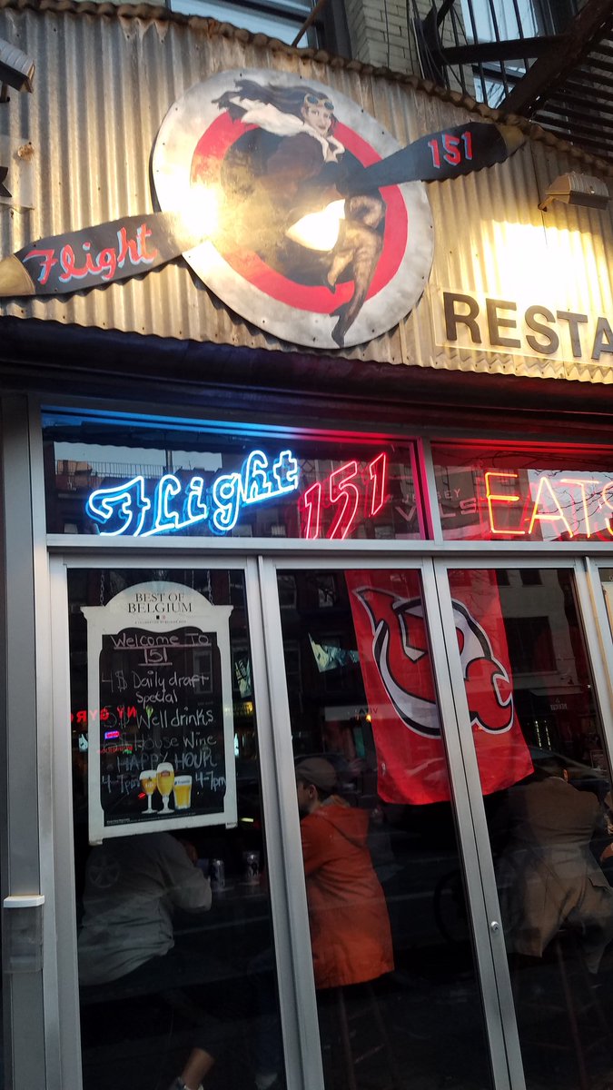 ChicagoNJDevils's tweet image. In NYC for business, found a @NJDevils bar #NowWeRise