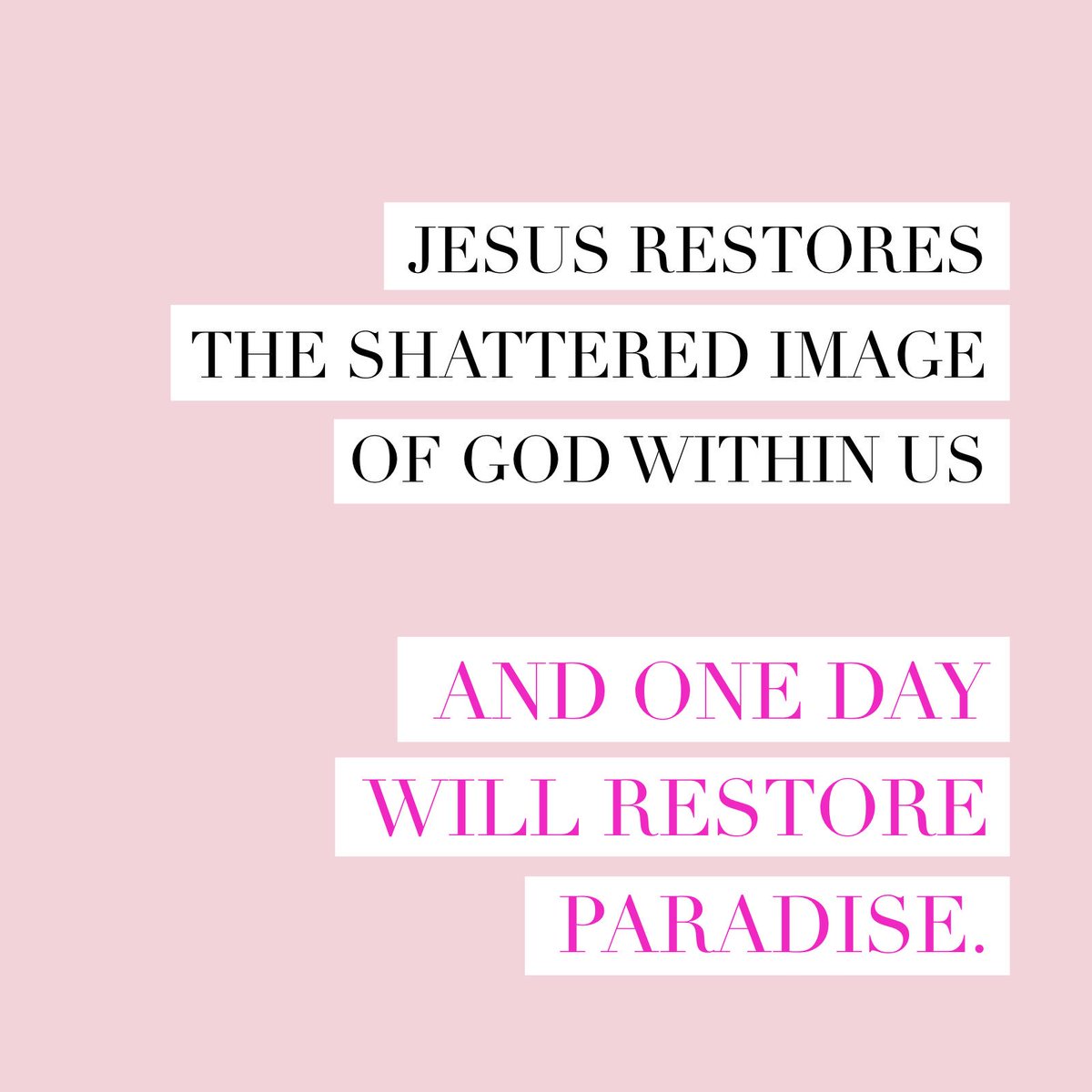 north_highland's tweet photo. Jesus restored the shattered image of God within us... and one day will restore paradise ✨
#northhighlandchurch https://t.co/vcU7tRCwkm