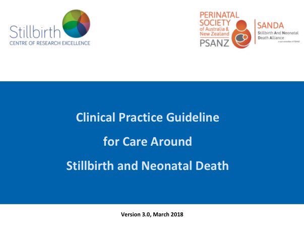 CREStillbirth's tweet image. If you haven’t heard, updated @mypsanz &amp;amp; @CREStillbirth guidelines for care around stillbirth &amp;amp; neonatal death now available online. See stillbirthcre.org.au/resources/clin… Pls share widely #EndStillbirths #Collaboration #Evidence #Quality #StillbirthCRE