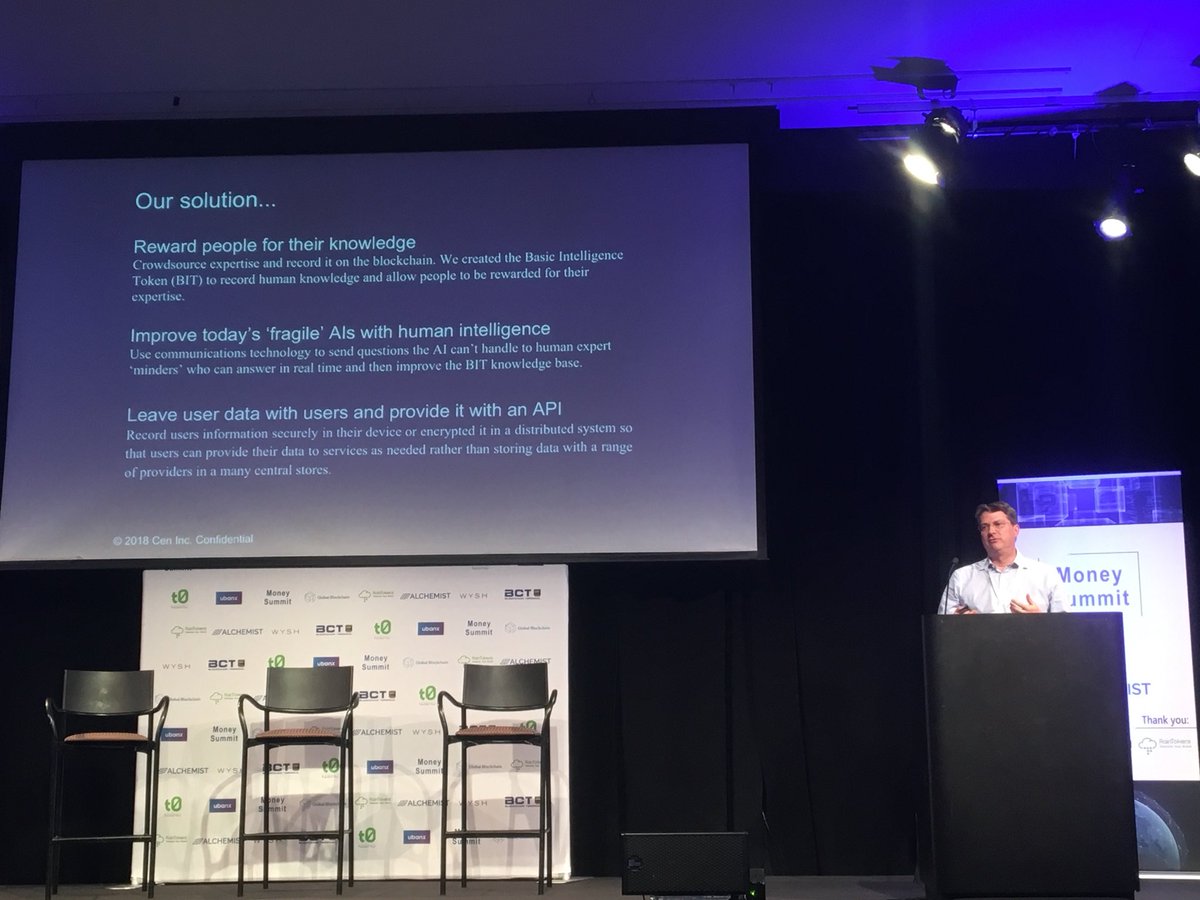 disruptivedean's tweet image. Now @jamestagg up at #moneysummit talking about his #AI company CEN

Idea to “tokenise human knowledge”.

I’m certainly cool with that concept...