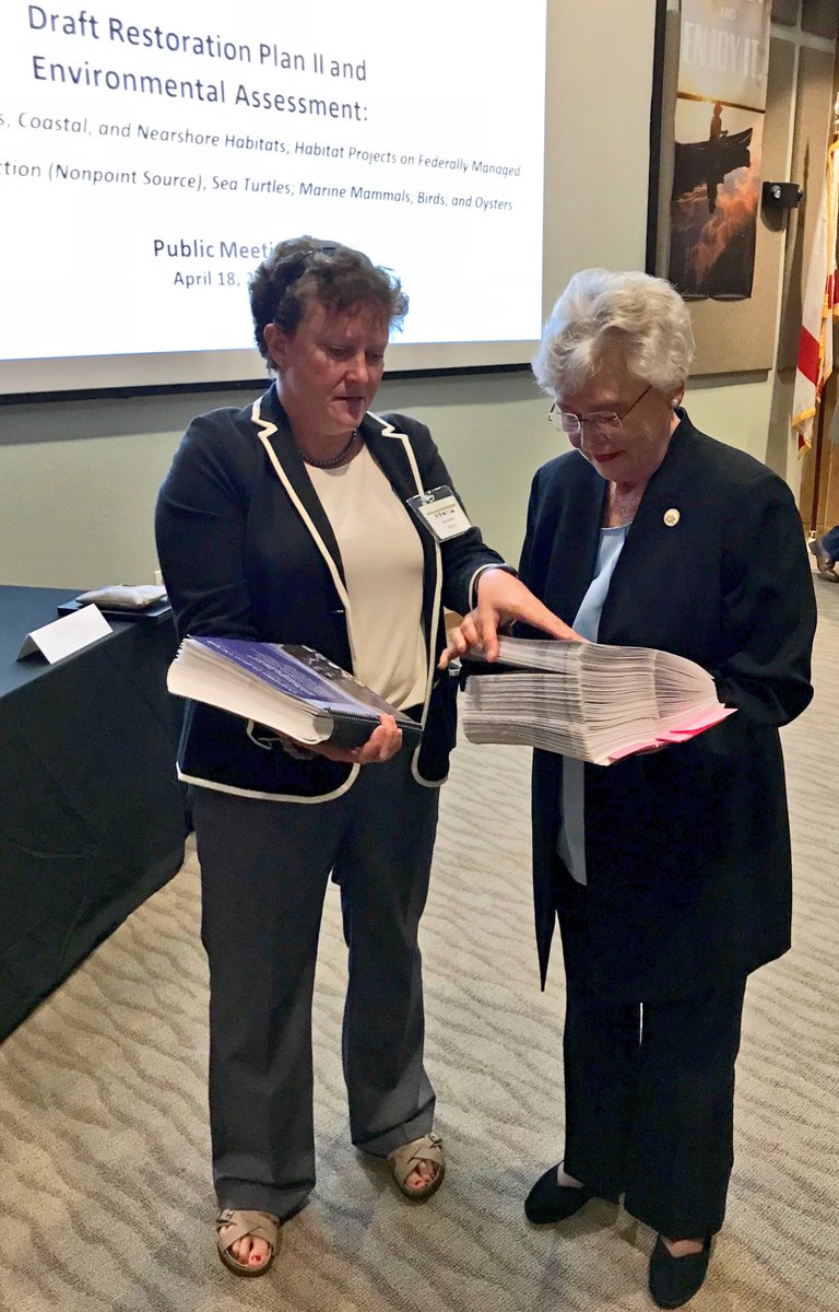Hearing directly from our citizens is crucial to understanding the needs of our state--Tonight, I'm getting to listen to folks while at the NRDA meeting. The restoration plan presented provides 22 projects totaling $35 million to restore the Gulf Coast.