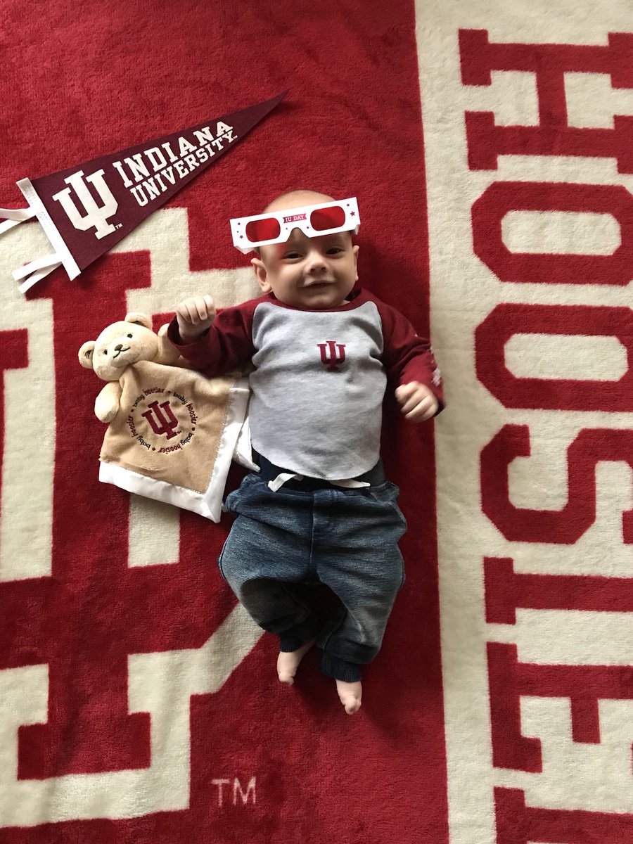 RebGalko's tweet photo. Happy #IUday from our little #Hoosier! #classof2040 #IndianaUniversity #IUBloomington https://t.co/EWbbjrZS72