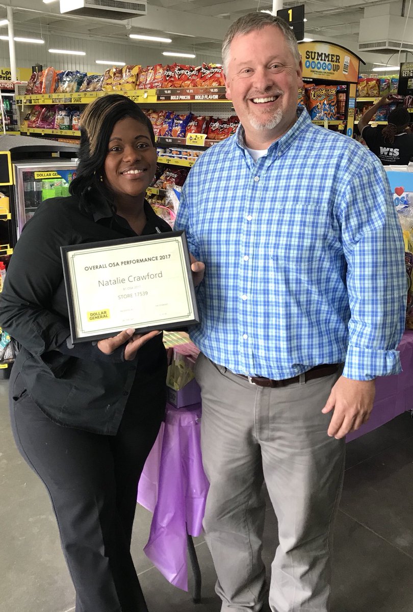 Joeanderdg's tweet photo. Congratulations @NatalieCrawford for driving the best in stock in the District in 2017.  # WestPointMS @DollarGeneral https://t.co/xa92Zl2Y3F