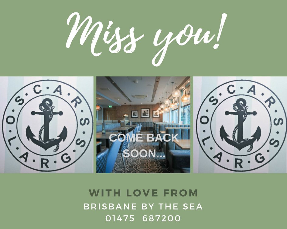 Miss you...see you in the morning at Brisbane by the Sea - 01475 687200