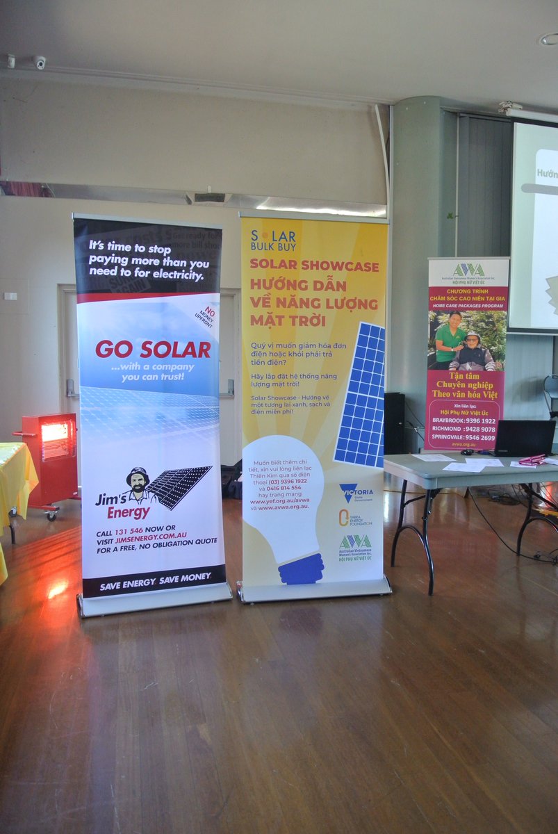 ekoenergyaus's tweet photo. Another fantastic launch event for our #solar bulk buy program with the Australian Vietnamese Women's Association and @_YEF . Great to see Mayor Cr Youhorn Chea there! @DandenongLeader @greaterdandy @DandenongCC https://t.co/1op7H3v9kK https://t.co/ZlT5nYltbh