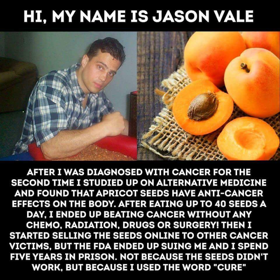 Cures for Cancer
Eat seeds from Apricots. 
❤❤❤❤❤❤❤❤❤