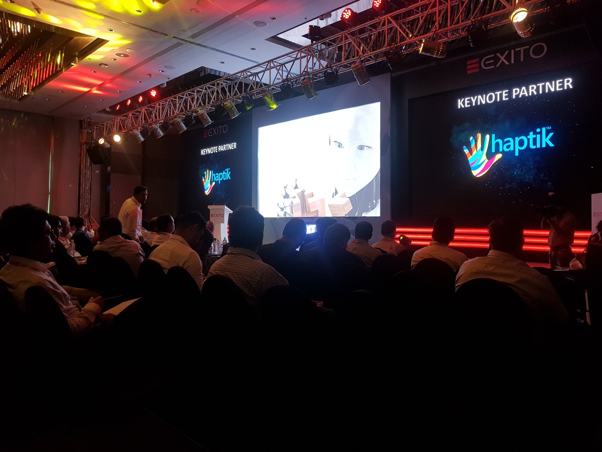 haptik's tweet image. .@aakuvaish at #AIC speaking about how #Conversational_AI is the name of the game in 2018 and how even simple chatbot use cases can solve major pain points for enterprises everywhere! 🤖