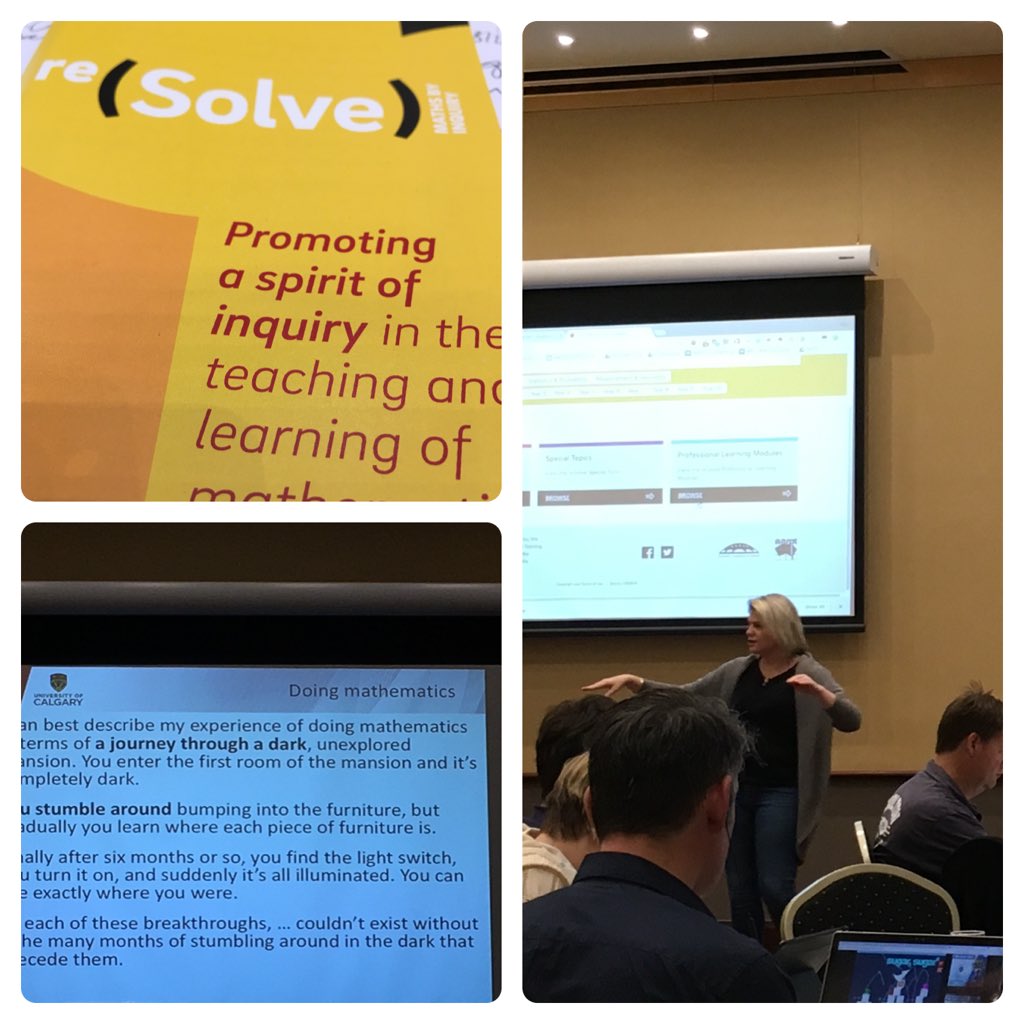 kath_cartwright's tweet photo. Hearing about how the champions are going. Great advice on learning and learning communities from Olive Chapman #reSolveMaths @jkblue @kristen_jt @TregoningMich @MathsAssocNSW https://t.co/TDbGiqbiZQ