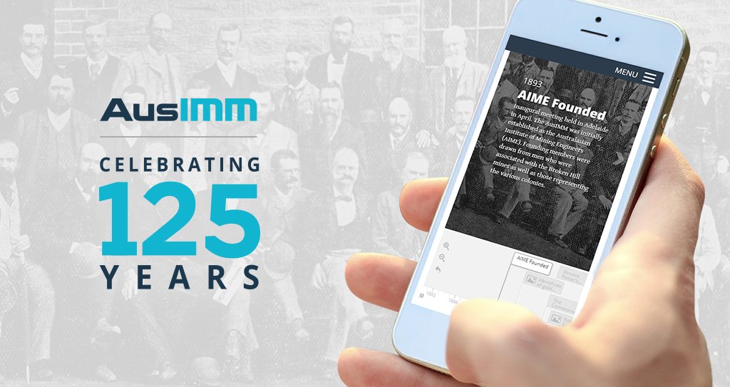 TheAusIMM's tweet image. Our interactive 125 Year Timeline is now available. Celebrating our history and the major innovations, developments and technological advancement that have occurred in our industry over the past 125 years. ow.ly/zKyz30jz1gf #125AusIMM