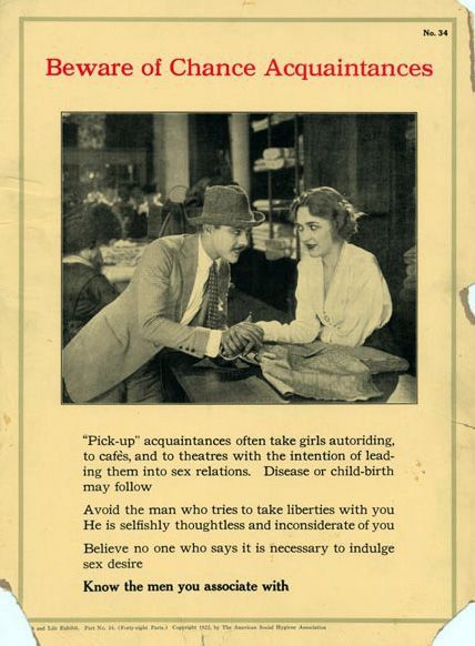 aflashbak's tweet photo. 'Beware of Chance Acquaintances... Disease or Childbirth may follow' https://t.co/fNCNkVFKPd