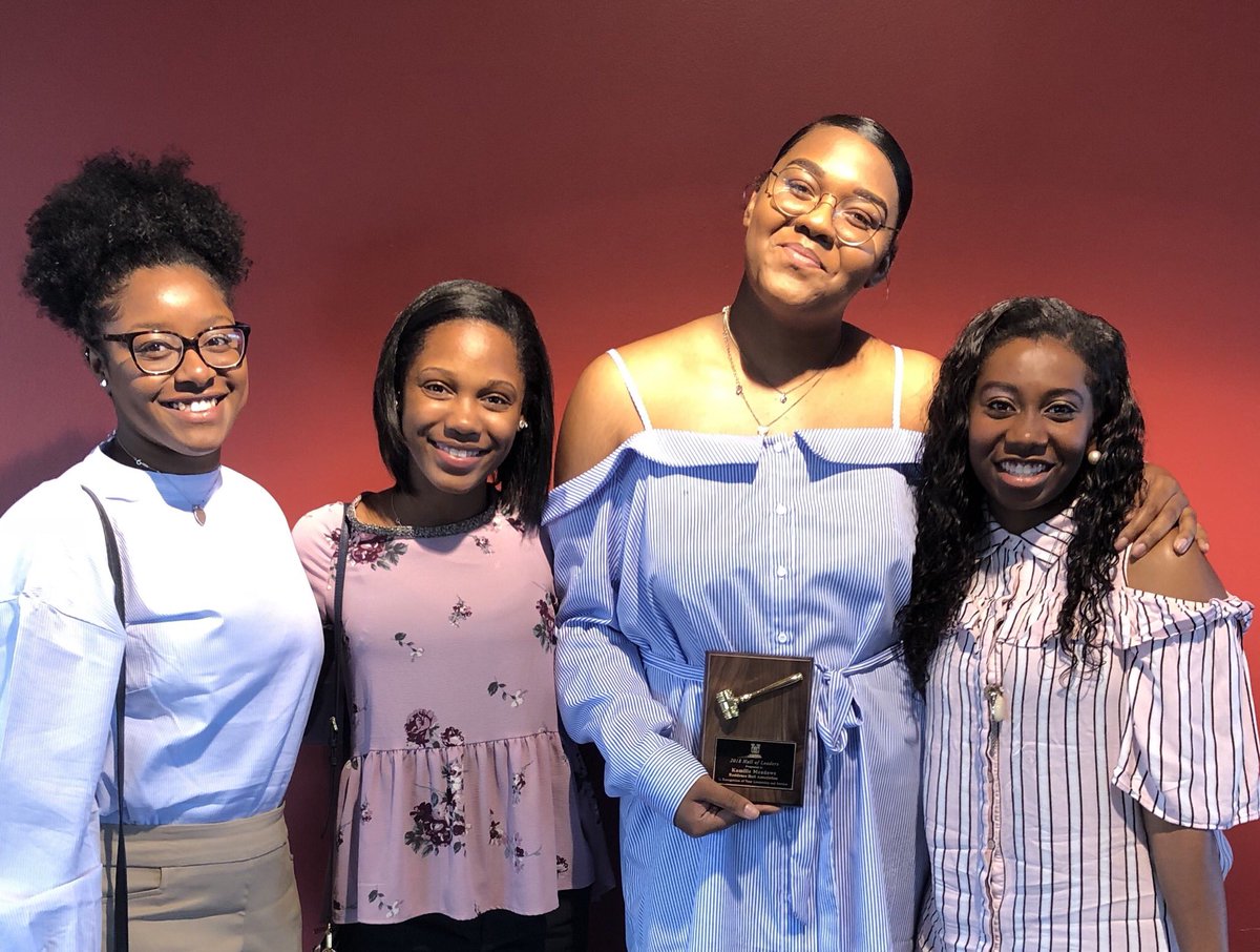 Congrats to our president, Kamille Meadows, for being inducted in to the Hall of Leaders at tonight’s SALA awards!! 🐾 #cofcrha