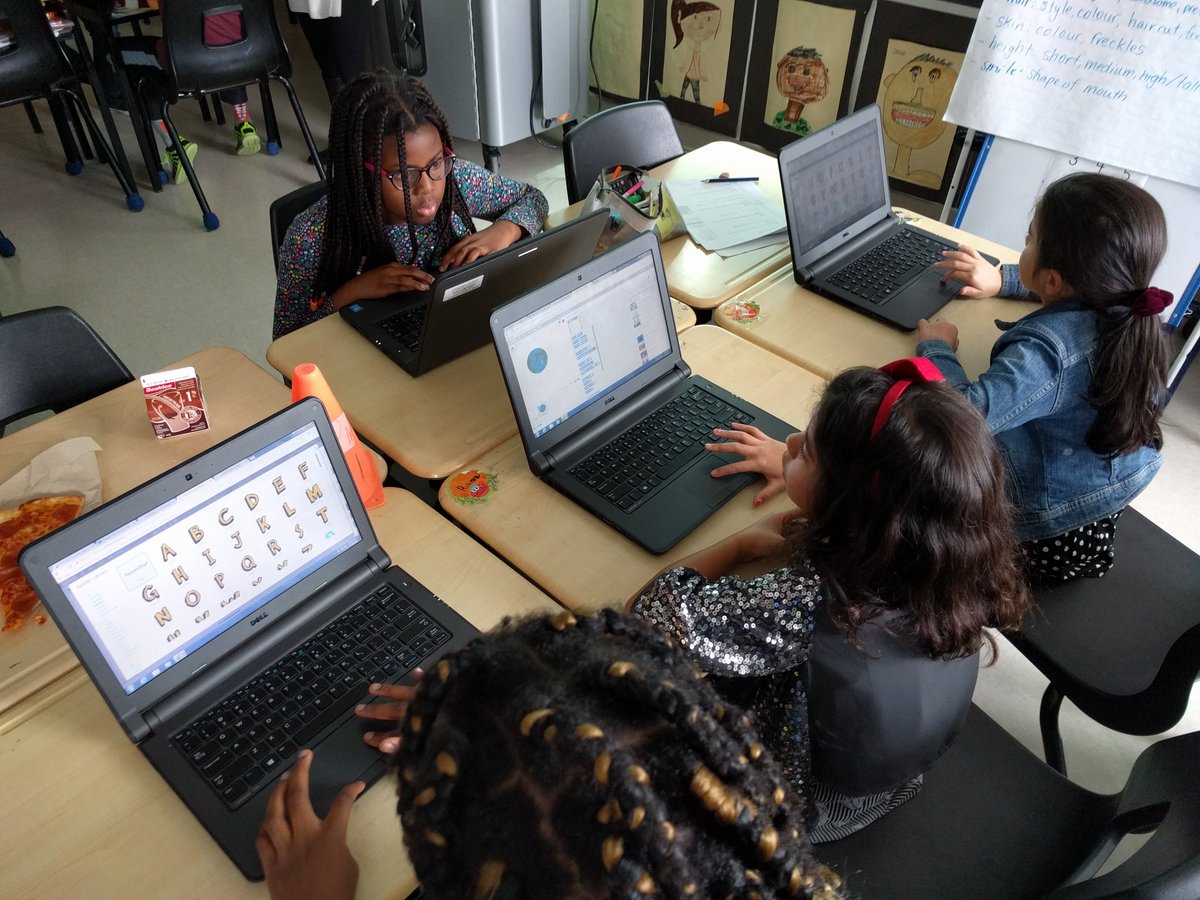 BearsESTEAM's tweet photo. Putting the E.A.T. in ESTEAM-Eco, Arts and Tech wese on the menu today! Grade 3 @BearsESTEAM learned about creating their own Google logo - from BRING CODING TO YOUR CLASSROOM - https://t.co/CDNfLGeXCn Earth Day 2018 Edition 🌎#BearsESTEAM https://t.co/sB0KOM4wjA
