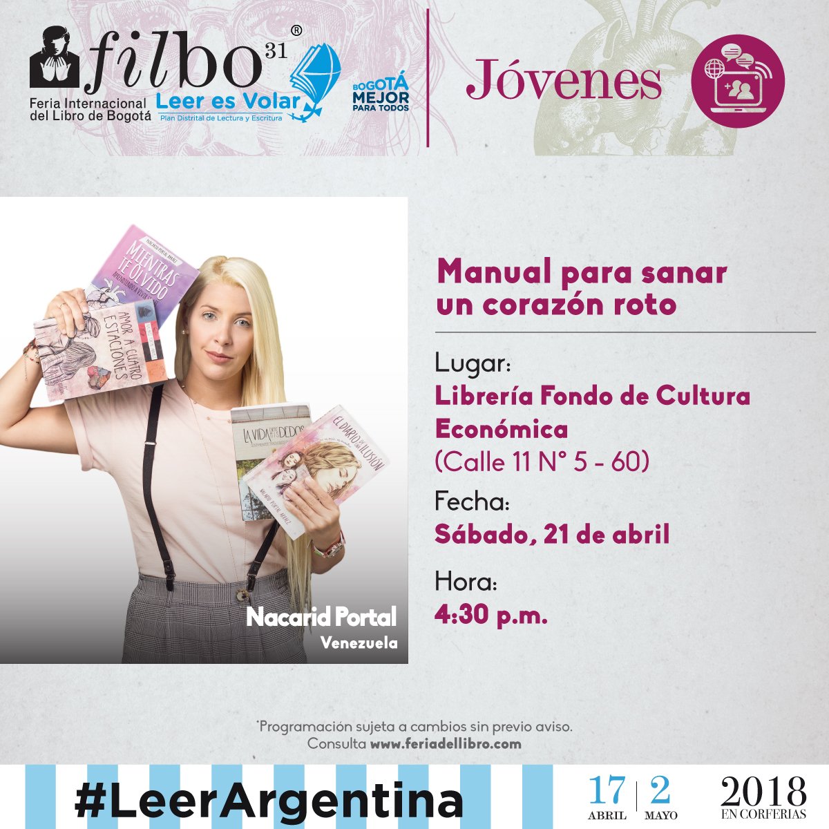 CamLibro's tweet photo. ¡La #FILBo2018 también llega a las librerías de la capital!  Conoce y agéndate con los diferentes eventos  #SentirLasIdeas https://t.co/duoDXimpq0