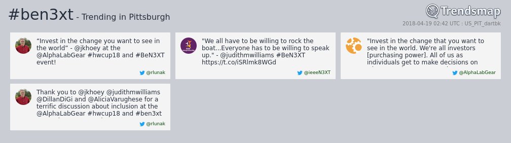 TrendsPGH's tweet photo. #ben3xt is now trending in #Pittsburgh

https://t.co/qijGqsKOH5 https://t.co/4WatXGXktC