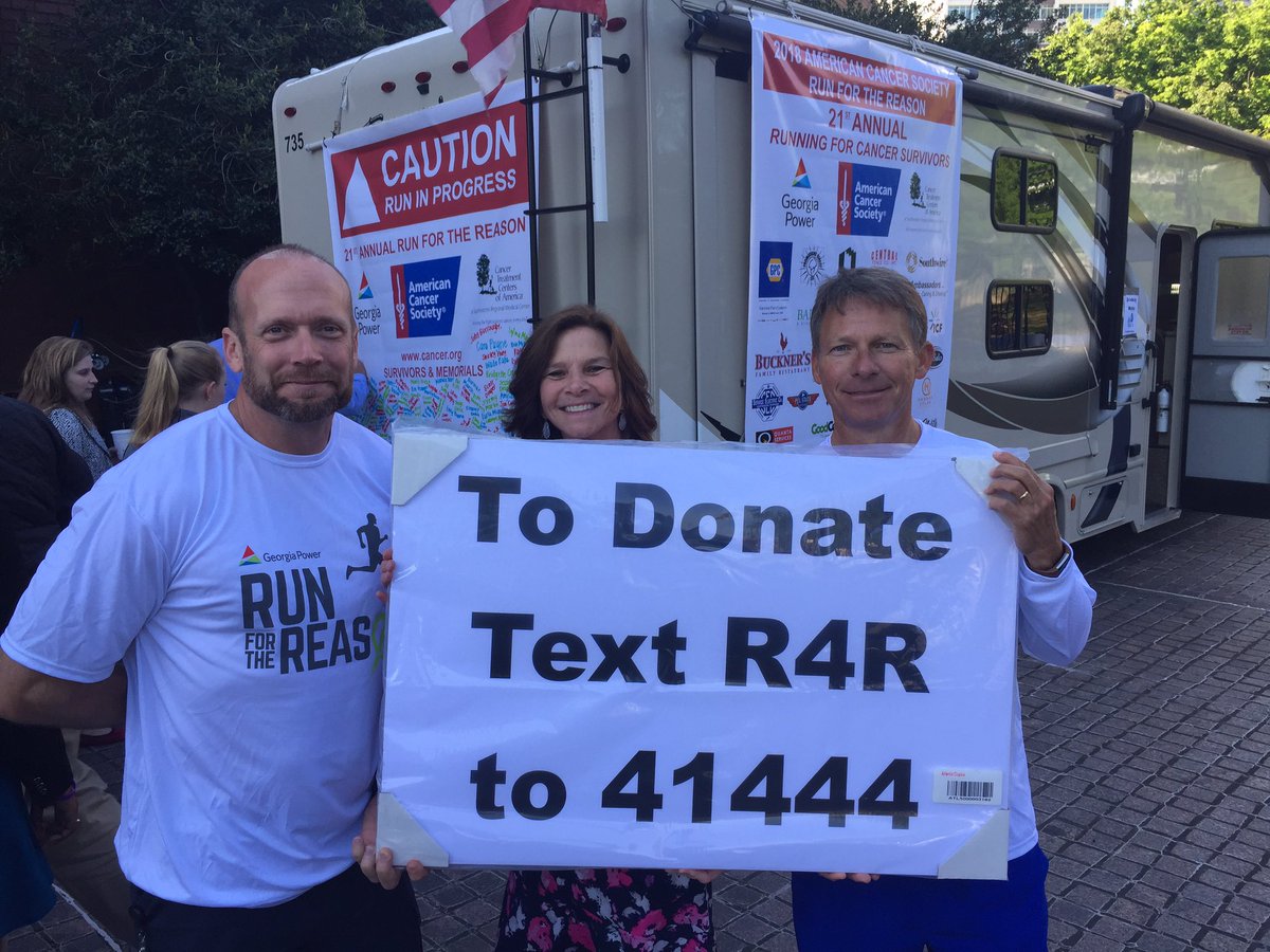 EvelynBarella's tweet photo. Sending off @GeorgiaPower employees for 21st annual Run for the Reason-400 mi across GA in 3 days! @AmericanCancer thanks you #GAPowerfulRun https://t.co/SFtJop8TkW