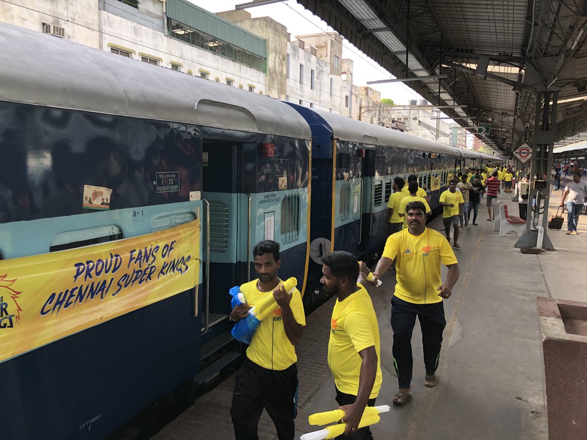 ChennaiIPL's tweet image. #WhistlePoduArmy all set to storm Pune! #WhistlePoduExpress #yellove #WhistlePodu