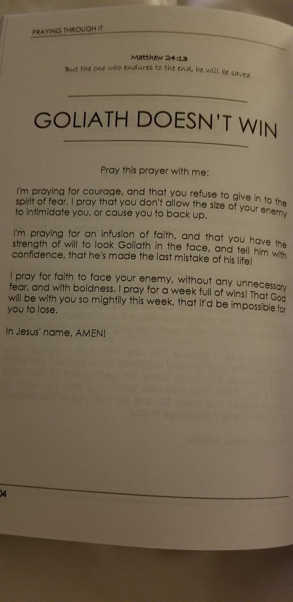 Goliath doesn't win. Thank you Father, for exposing the lie of the enemy and reassuring me that my life is in Your hands. So come what may, I'm good. #Faithful #CalledNotSent #HesGotOurBack