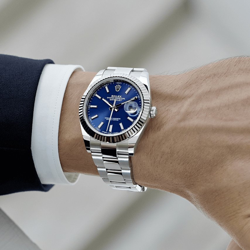 rolex datejust 41 blue dial oyster bracelet