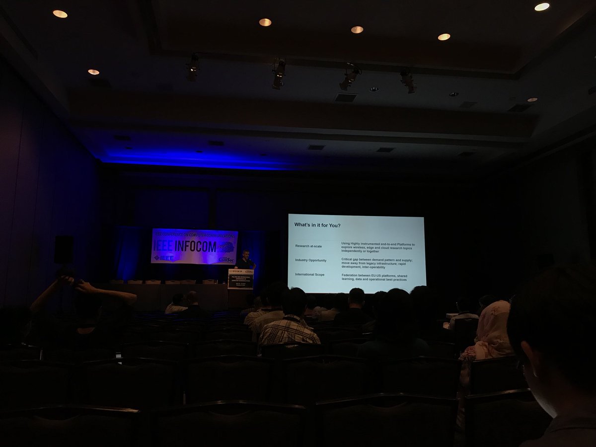 GeOSkliv's tweet photo. Attending the PAWR meeting in #INFOCOM18 Exciting future ahead for wireless platforms research! https://t.co/ZWwb2nYJ3m