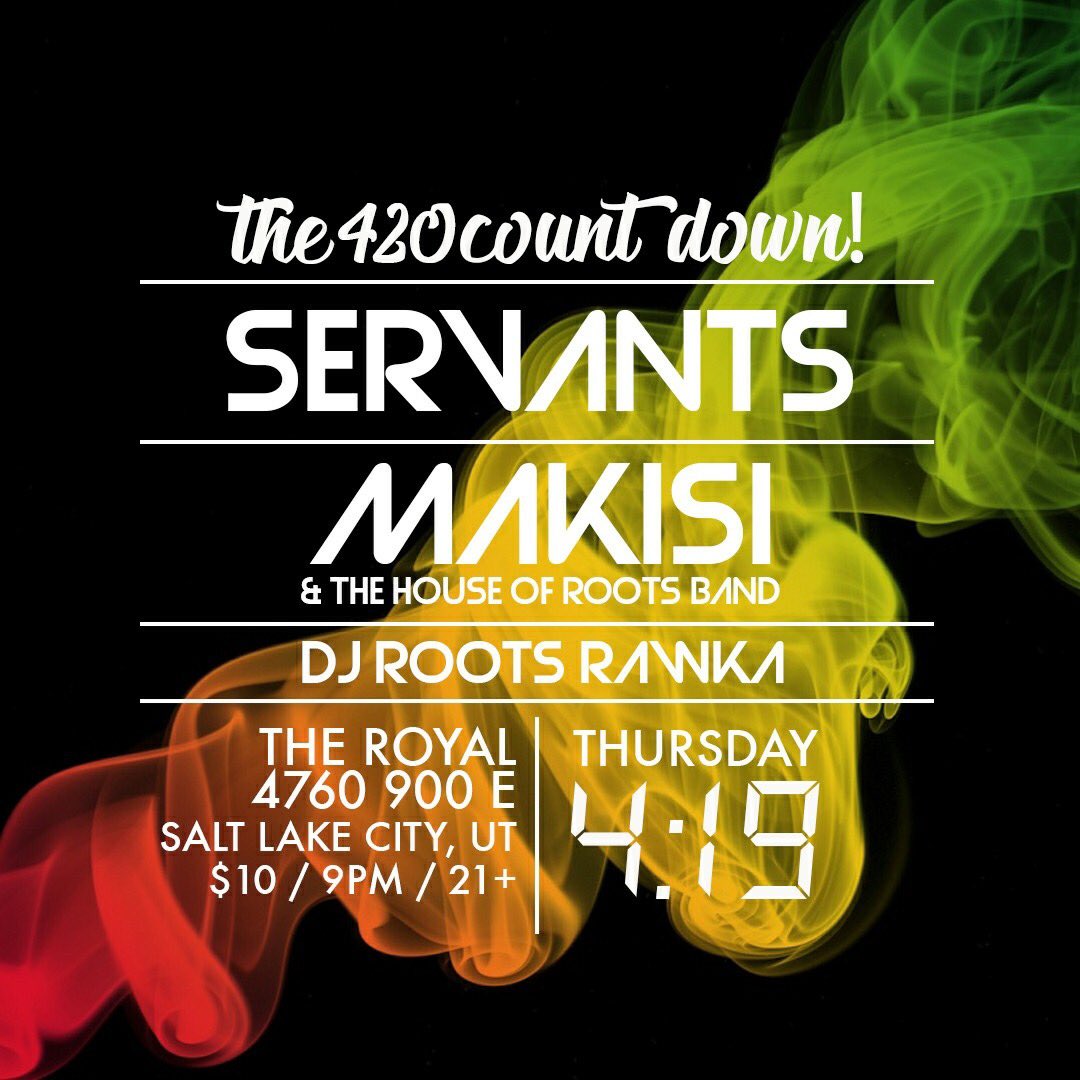 MakisiMusik's tweet photo. Tomorrow! @servantsreggae comin back to #SLC #ReggaeNite https://t.co/UfJGrfR1Aj