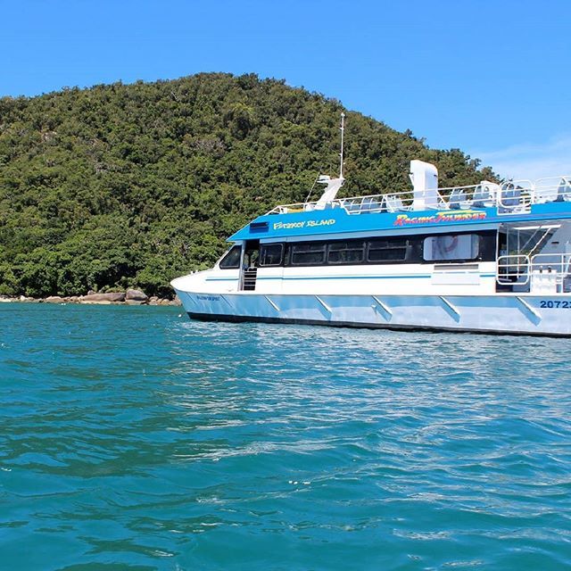 Raging__Thunder's tweet photo. Have you heard our fast catamaran is now operating three return transfers to Fitzroy Island daily... yes, THREE! 
It might only be 45 minutes away from Cairns, but it feels worlds away from the daily grind. Tag someone who needs a relaxing day out on a t… https://t.co/1ChNuTNwO8 https://t.co/6tJ2sxUMTT