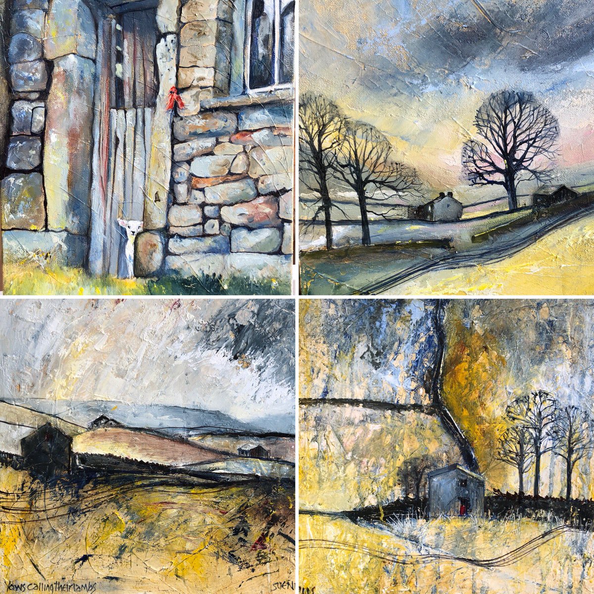 staithesartist's tweet photo. Four of my recent paintings from my #swaledale #series #yorkshire #oils #openupstudios https://t.co/zkjkaJOcyB