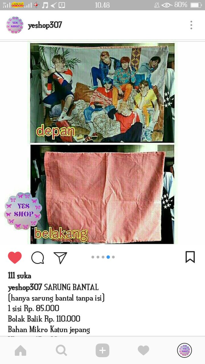 Yes_Shop307's tweet photo. SARUNG BANTAL
(hanya sarung bantal tanpa isi) 
1 sisi Rp. 85.000
Bolak Balik Rp. 110.000
Bahan Mikro Katun jepang
Ukuran 45 x 60 cm 
Untuk sarung Bantal tidur standart
Bisa request gambar
Pembuatan 5-7 hari
Chat pilih satu :
WA : 082233625108
LINE : yeskshop307

 #bts #exo #suju https://t.co/0PWvDaiFxo