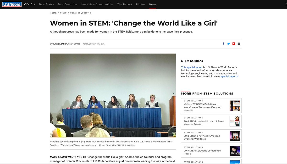 STEMup4Youth's tweet photo. Women in STEM: 'Change the World Like a Girl'
We need to find more ways to get women work in STEM fields and we can simply do this by working together with men and at the event, there were more men at this type of event than ever before.
Link: 
https://t.co/uHGm2tEpbZ https://t.co/yJM79lzNTa