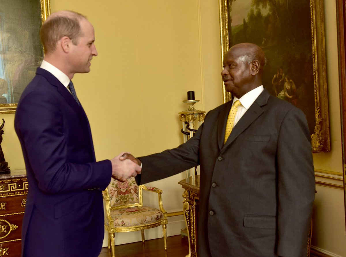 KagutaMuseveni's tweet photo. Met Prince William, the Duke of Cambridge, at the Buckingham Palace in London, where we discussed wildlife conservation and the role of the youth in development. https://t.co/PNjPlPMXuD