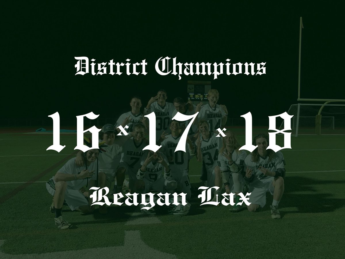 SA Reagan Athletics (@rattlerupdate) on Twitter photo Reagan Lacrosse- 3-Peat complete! With a 13-8 victory over Smithson Valley HS, <a href="/ReaganLax/">Reagan Lacrosse</a> secures itโs 3rd consecutive District Title! #StrikeEm ๐ Reagan Lacrosse- 3-Peat complete! With a 13-8 victory over Smithson Valley HS, <a href="/ReaganLax/">Reagan Lacrosse</a> secures itโs 3rd consecutive District Title! #StrikeEm ๐