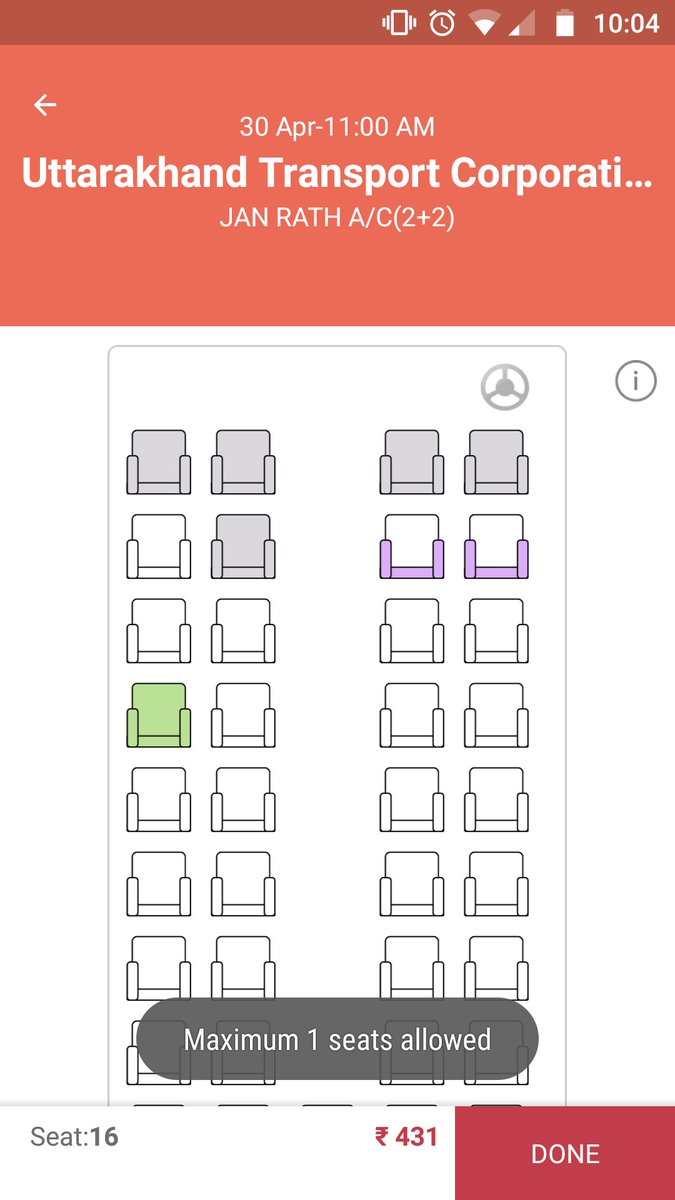 tanymukherjee's tweet photo. @redBus_in literally thinks I'm a loner! What if I have other friends joining me for the trip? #MaximumOneSeatAllowed https://t.co/pTXOWrONXA