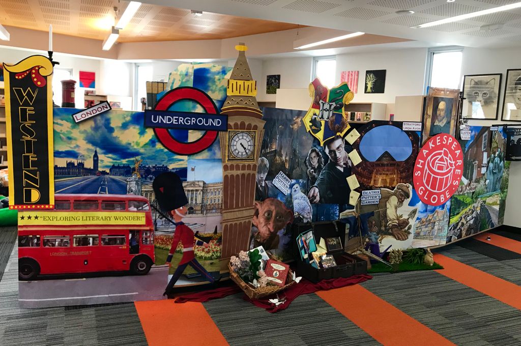Our talented #CGGS Library staff member Ren has done it again! Awesome install to inspire the girls to join our inaugural UK Literary Tour 🇬🇧