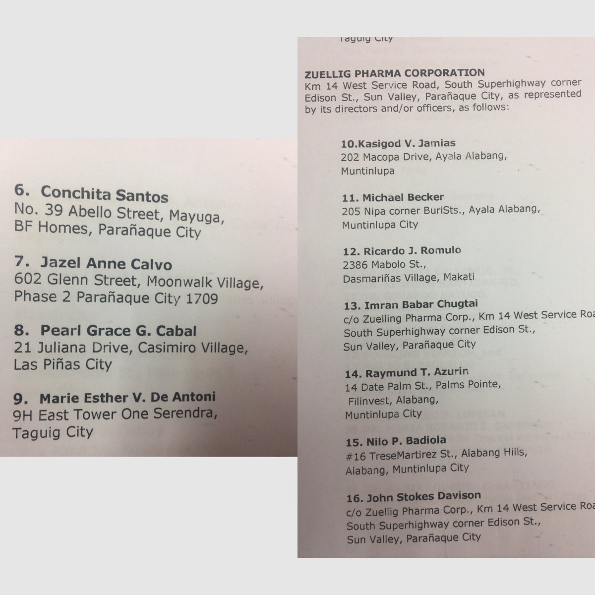 dominicalmelor's tweet photo. Complete list of 37 respondents charged before the Department of Justice over the death of 13 
y/o Abbie Hedia, a #Dengvaxia vaccinee from Muntinlupa. @ABSCBNNews https://t.co/Jiq7OAhxn5