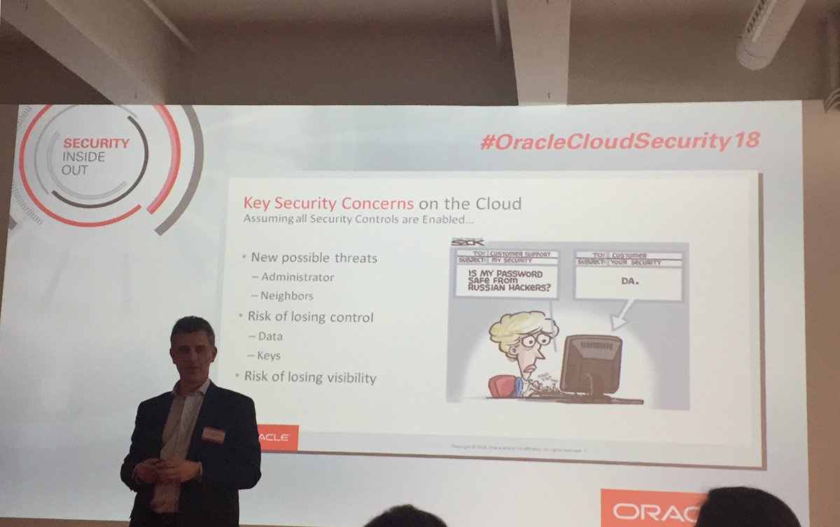 SegadeOrcl's tweet image. #OracleCloudSecurity18
Preocupaciones en el ámbito de seguridad en #Cloud