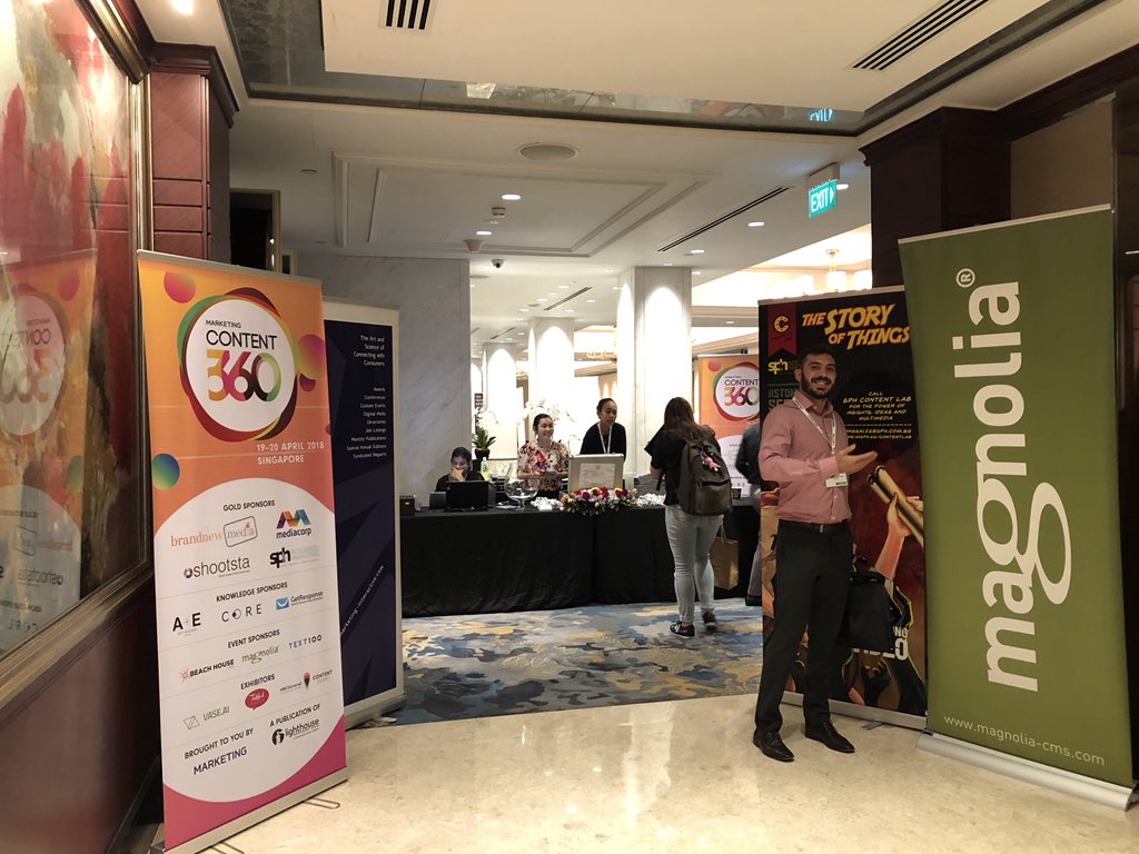 magnolia_cms's tweet photo. Today our APAC Team has kicked-off their event season. Meet us in Singapore at the #Content360SG event... https://t.co/q8ynRDumBU