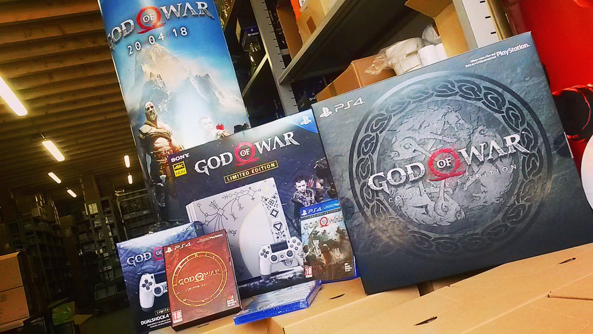 #Kratos is aangekomen in ons distributiecentrum! Op naar onze pre-order klanten! Heb jij #GodOfWar gepre-orderd? goo.gl/GYJvUk
