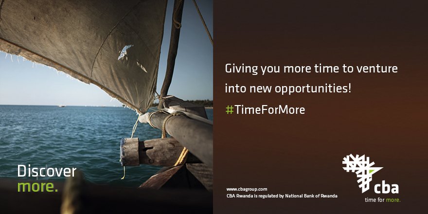 NCBABankRw's tweet image. Giving you more time to venture into new opportunities.
#TimeForMore