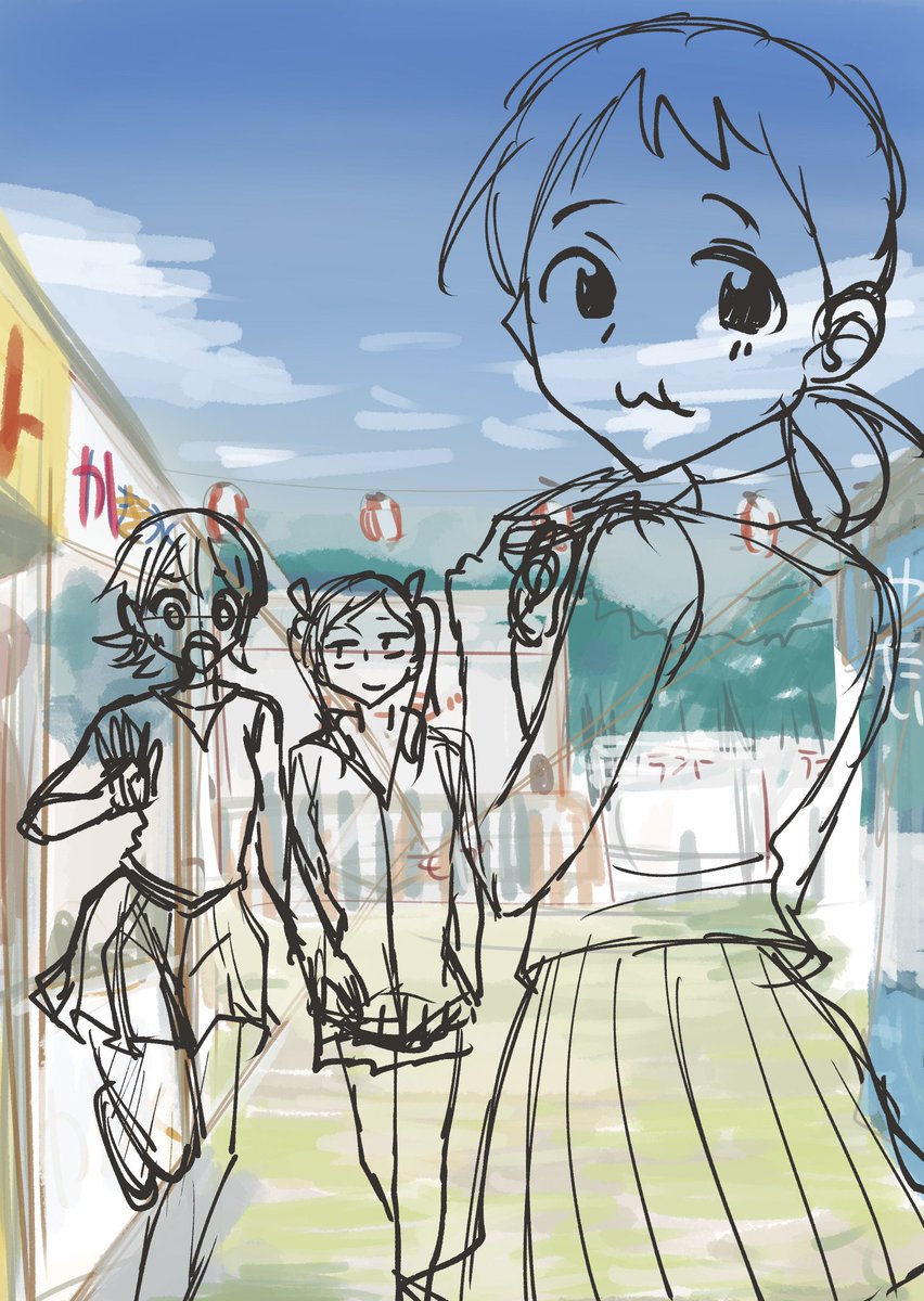 凛とチア のカラーページはキャラの線画と塗りだけは自分で描いてますが背景はラフだ 山田シロ彦 4 19単行本第1巻発売のイラスト