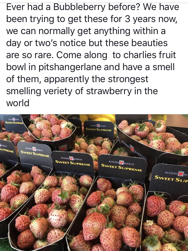 PitshangerW5's tweet photo. Drop in to Charlie’s Fruit bowl on #PitshangerLane and try a #bubbleberry before they sell out. #fruit #berries #healthyeating https://t.co/Du95j6LiSk