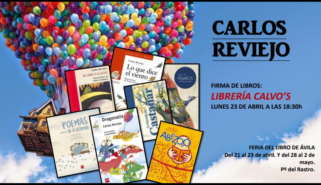 libreriacalvos's tweet photo. Carlos Reviejo firmará libros en la caseta de Librería Calvo's en la Feria del Libro el día 23 a las 18.30h. Os esperamos!!! https://t.co/RmonWwINCA