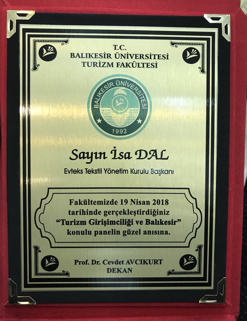 IsaDal_Denizli's tweet photo. Turizm haftası kapsamında, Balıkesir Üniversitesi Turizm Fakültesi tarafından organize edilen, Turizm Girişimciliği ve Balıkesir konulu panelde, firmamız @evteksltd temsilen, koordinatörümüz Bülent Mulcar konuşmacı olarak katılım sağlamıştır. https://t.co/x6qjA4trLA