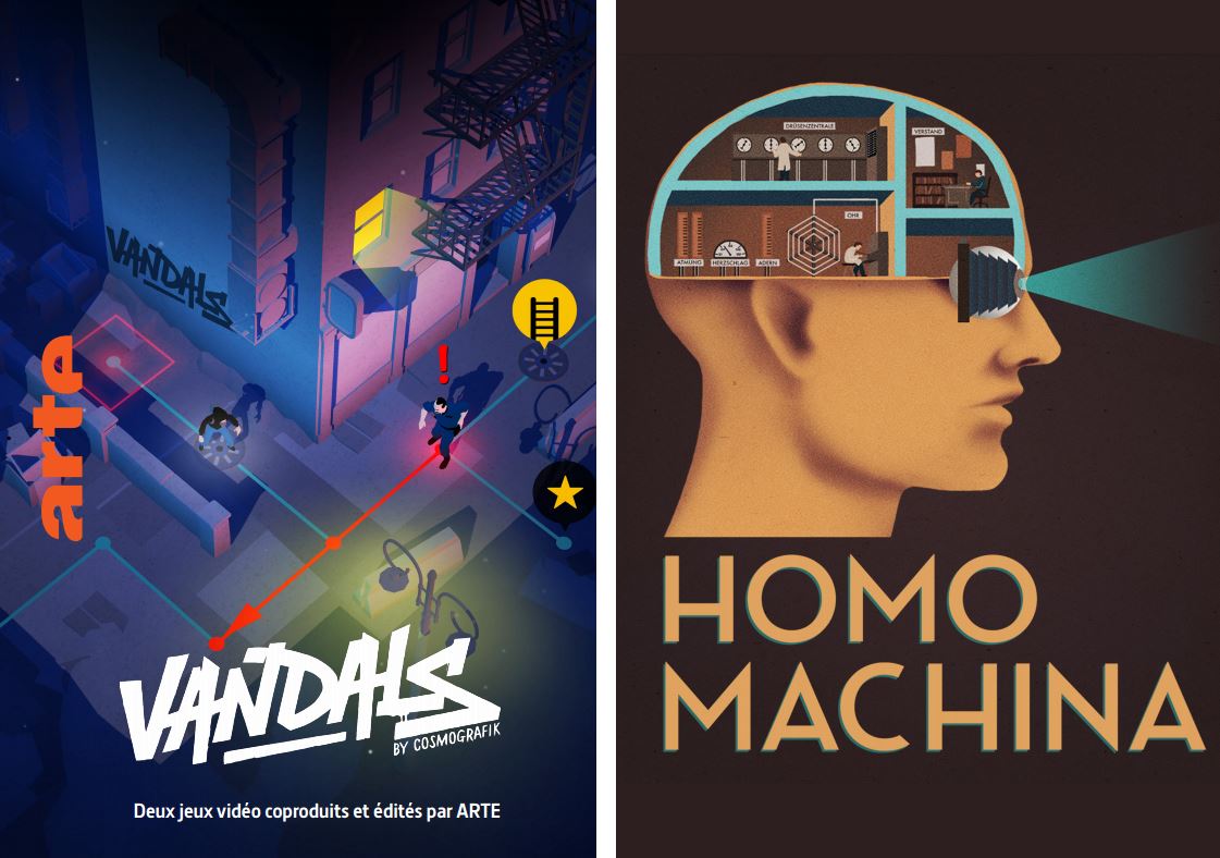 ARTE sera présent à <a href="/AMazeFest/">A MAZE.</a> la semaine prochaine à Berlin ! Une nouvelle occasion pour nous de présenter au public nos deux nouveaux jeux vidéo <a href="/VandalsGame/">Vandals Game</a> et <a href="/Homo_Machina/">Homo Machina</a> !