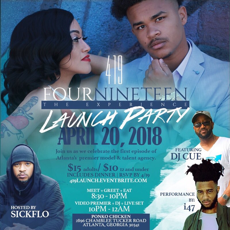 sickflo100mad's tweet photo. Lighting up The A in every way!
#atlantahappenings
https://t.co/ey96xd8DIS
#419models Launch Party #sickflo #i47 #djcue #kamileon #taijah https://t.co/q4JLW9ZHRv
