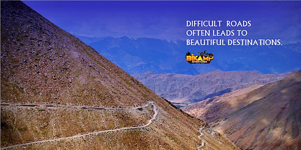 bikampadventure's tweet photo. "Difficult roads often leads to beautiful destinations" #Bikamp #roadTrip #inspiration #WednesdayMotivation #WednesdayWisdom #InspirationStartsHere #leh #Ladakh #Travel #Camping #Riders #Letsgocamping #Himalaya #travelblogger #outdoors #manalilehroad #gataloops https://t.co/g8DpSWVdrb