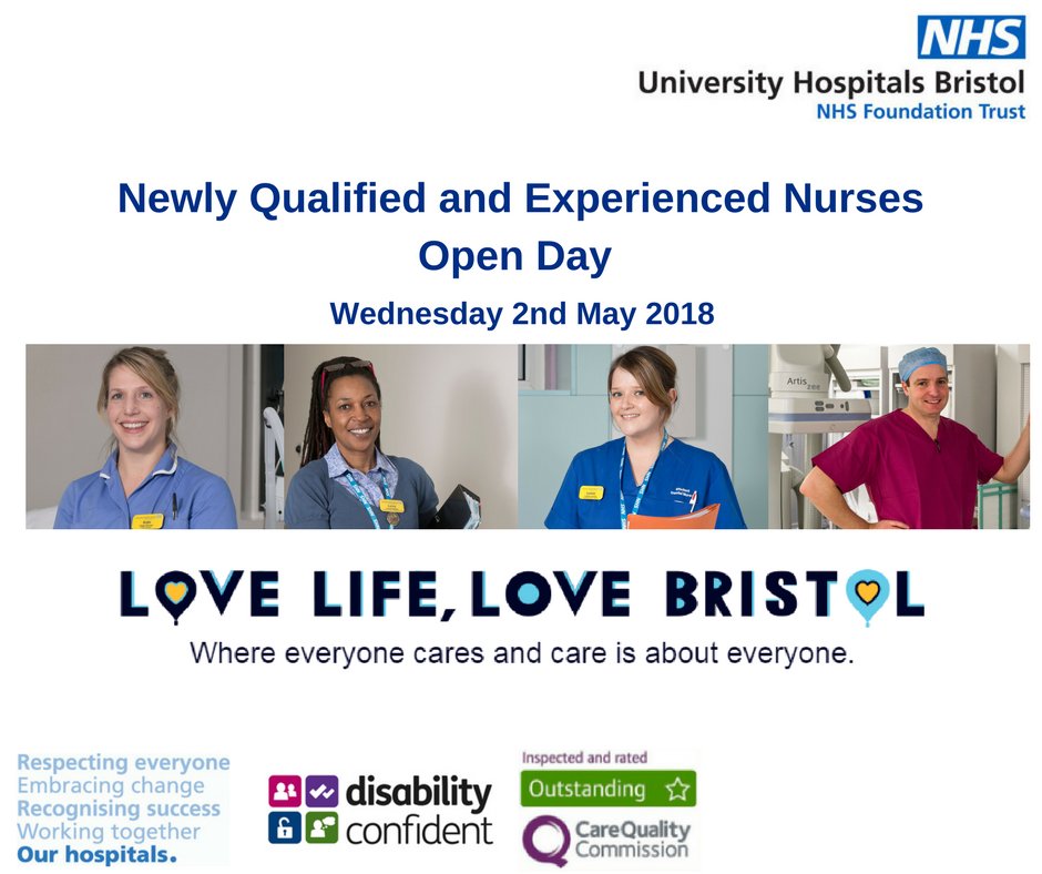 Do you want to work for an outstanding NHS Trust? Spaces are filling up for our Newly Qualified and Experienced Nurses Open Day on Wednesday 2 May. Register your interest at: nursingrecruitment@uhbristol.nhs.uk #ProudToCare #Jobs #Nursing